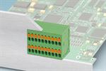 Double-row PCB terminal block with high connection density