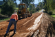 Grading the road.